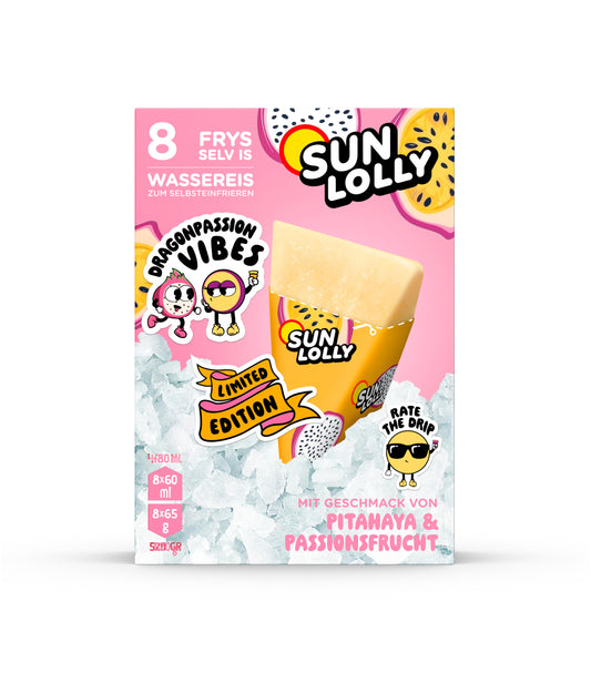 Sun Lolly Water Ice Dragon Fruit & Passion Fruit