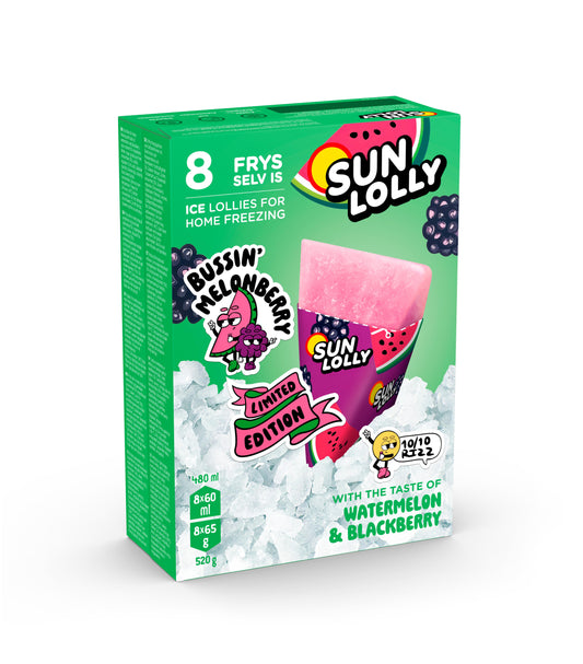 Sun Lolly Water Ice Watermelon & Blackberry